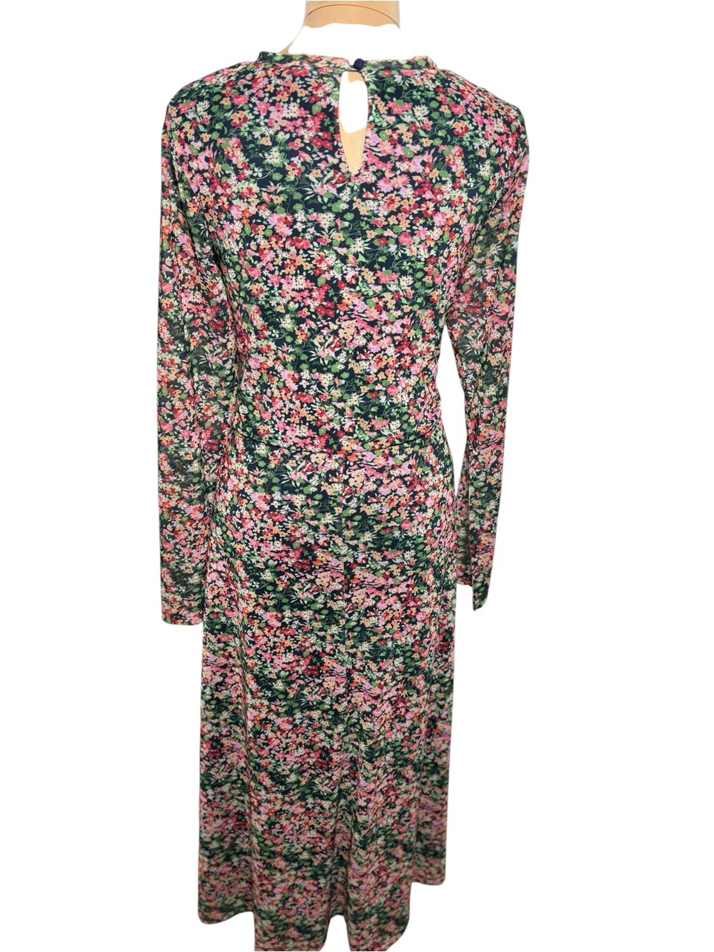 Eva Franco Anthropologie Floral Mesh Maxi Dress Boho Long Sleeve Size M - Picture 5 of 8